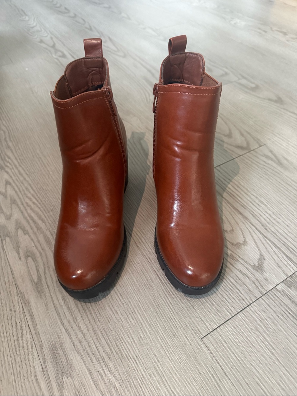 Women's Brown Leather Ankle Boots - Classic Chelsea Style